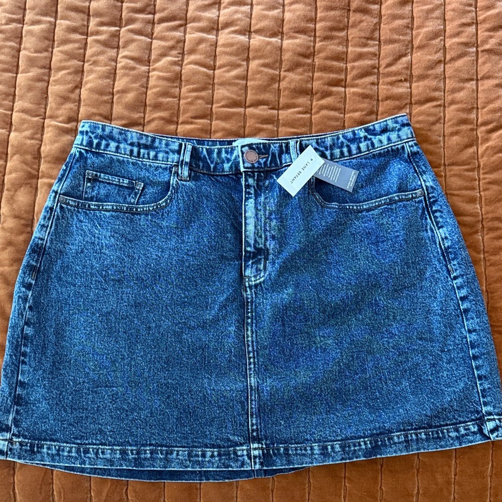Lane Bryant Classic Blue Denim Mini Skirt